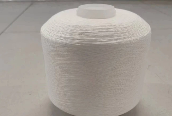 Çin bakire elyaf yapımı beyaz Polyester iplik toptan